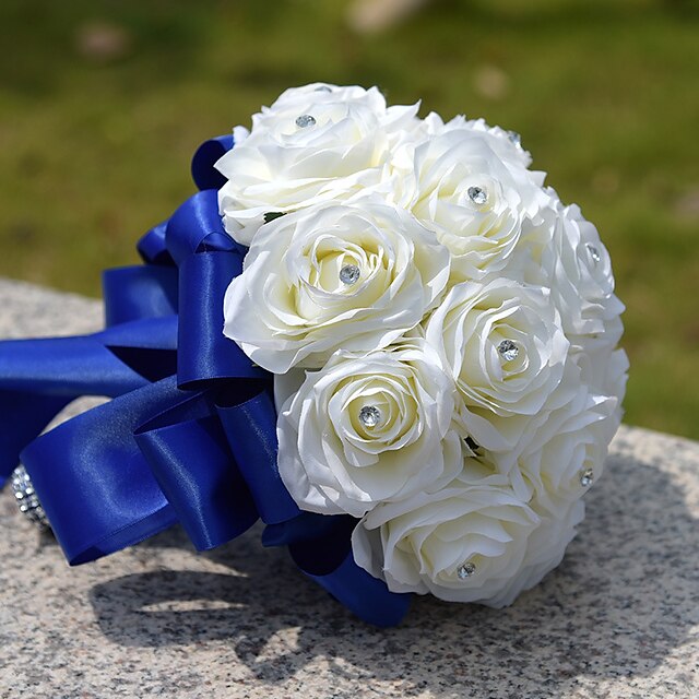  Fleurs de mariage Bouquets Mariage / Fête / Soirée Taffetas / Spandex / Dentelle 28cm
