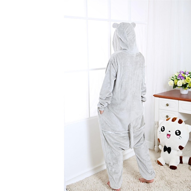 Toys & Hobbies Cosplay & Costumes | Adults Kigurumi Pajamas Anime Cat Onesie Pajamas Velvet Mink Gray Cosplay For Men and Women 