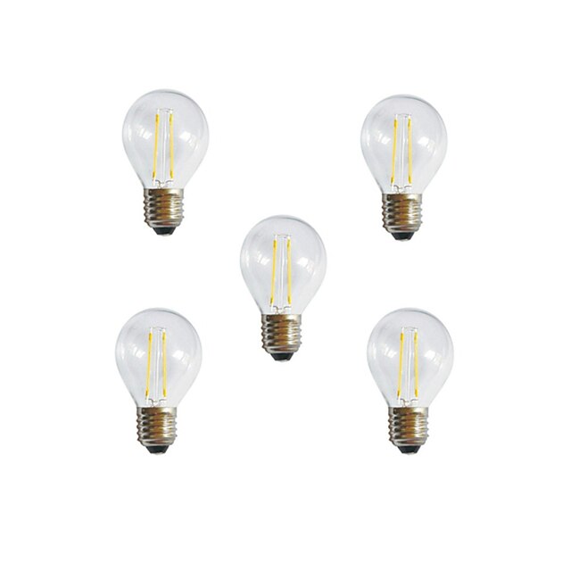  5pcs A60 2W E27 250LM 360 Degree Warm/Cool White Edison LED Filament Light Bulb(ACAC220-240V)