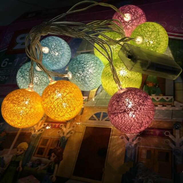  les lumières de la batterie thailande série feux de boule de coton couleur billes 20 lampe 3.5meters cap