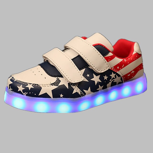  Para Meninos Sapatos Couro Ecológico Primavera Conforto / Tênis com LED Tênis Caminhada Presilha / LED para Vermelho / Rosa claro / Azul