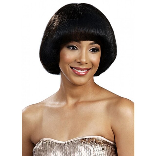  Synthetic Hair Wigs Curly Bob Haircut Capless Natural Wigs Black