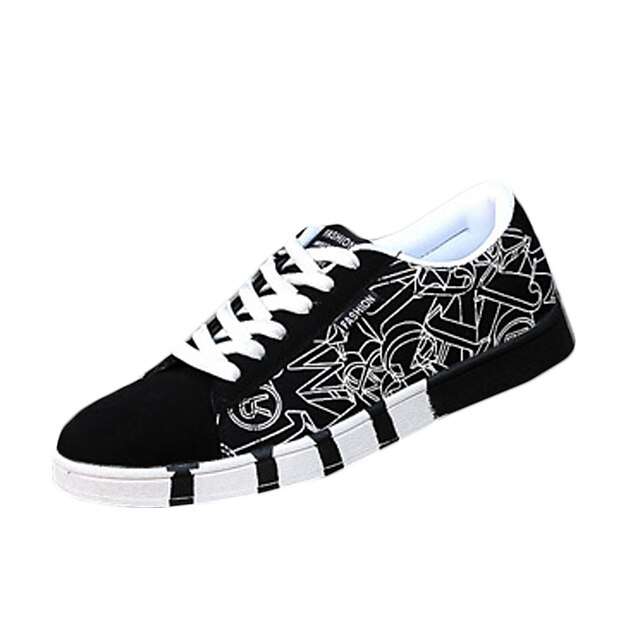  Men's PU(Polyurethane) Spring / Fall Comfort Sneakers Slip Resistant White / Black / Lace-up