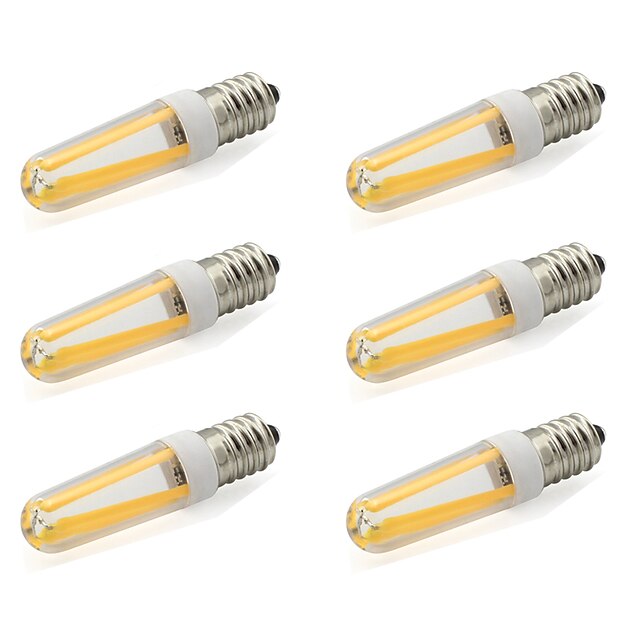  6pcs 480lm E14 LED-lamper med G-sokkel T 4 LED perler COB Varm hvit Kjølig hvit 85-265V 220-240V