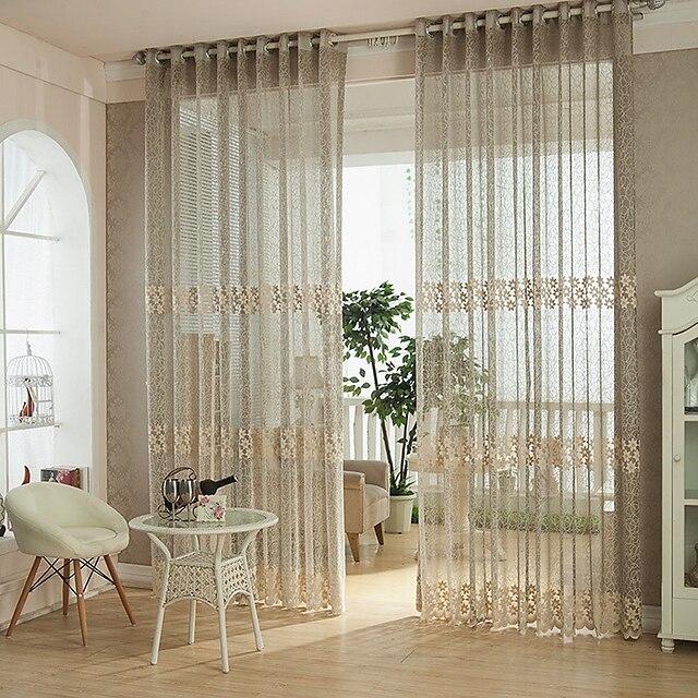  Európai Sheer Függöny Shades Egy panel Nappali szoba   Curtains