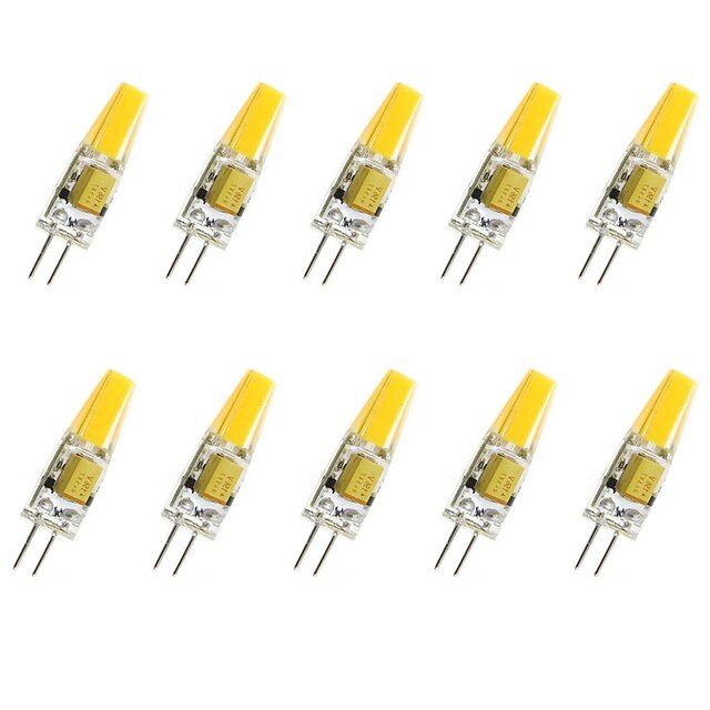  JIAWEN 10pcs 1.5W 120-150lm G4 LED Corn Lights T COB LED Beads COB Decorative Warm White / Cold White DC 12V