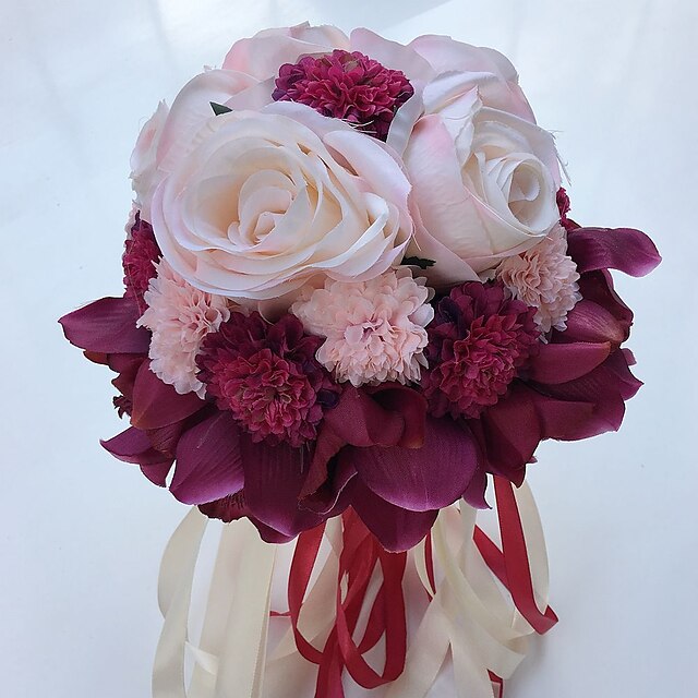  Fleurs de mariage Bouquets Mariage / Fête / Soirée Satin 28cm
