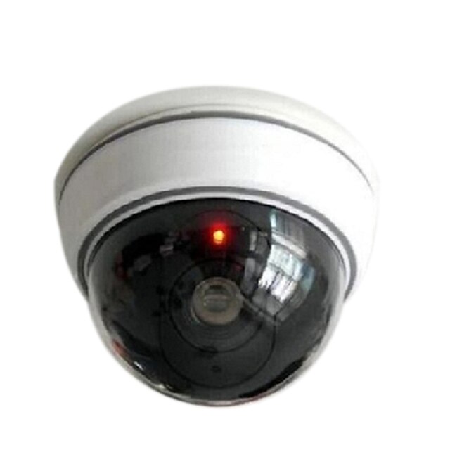  KingNEO 1pc White Wireless Fake Dummy Dome CCTV Security Camera with Flashing Red LED light for House or Office Mall