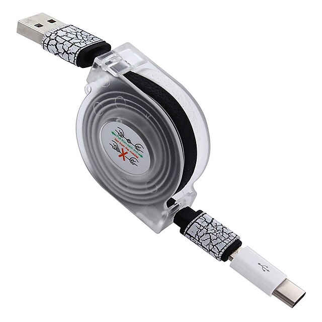  Micro-USB 2.0 / USB 2.0 / Tipo-C Cabo <1m / 3ft Portátil / Retratável / Raso Silicone Adaptador de cabo USB Para Samsung / Huawei / LG