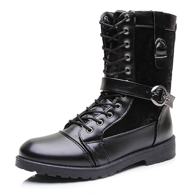  Men's Boots Spring / Fall / Winter Comfort / Martens Boots / Casual  Lace-up Black Walking