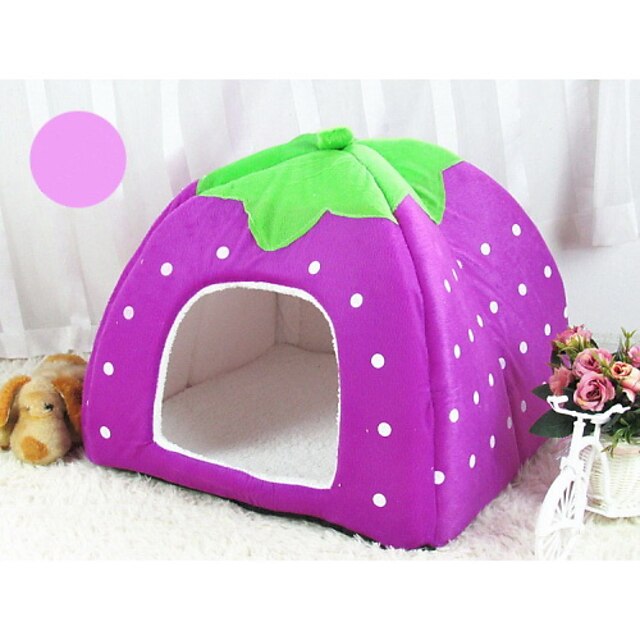  Cat Dog Bed Tent Cave Bed Pet House Fruit Soft Plush Cotton XS:26*26, S:31*31, M:36*36, L:43*43, XL:48*48 cm