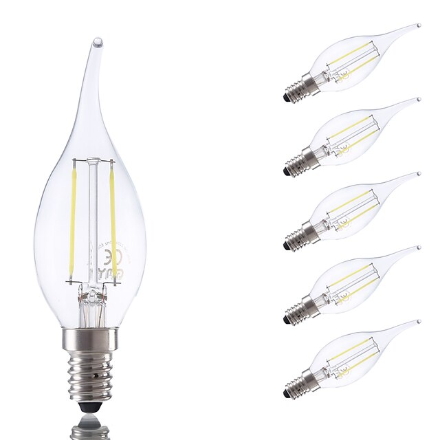  GMY® 6pcs LED-glødepærer 250 lm E14 B 2 LED perler COB Varm hvit Kjølig hvit 220-240 V / 6 stk. / RoHs