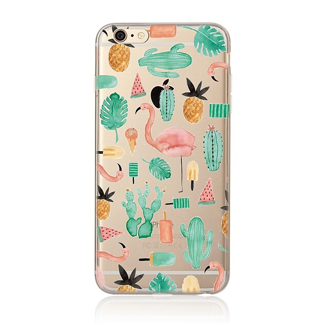  Case For Apple iPhone X / iPhone 8 Plus / iPhone 8 Translucent / Pattern Back Cover Flamingo / Animal Soft TPU