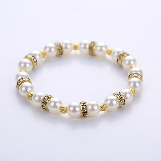  Men's Women's Bead Bracelet Yoga Bracelet Cheap Pearl Bracelet Jewelry Gold / Silver For Party Birthday Congratulations Gift Casual / Imitation Pearl