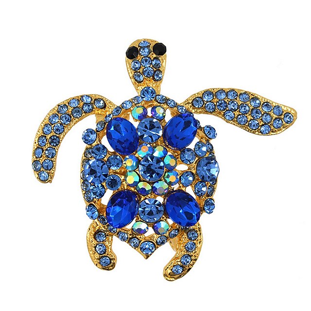  Femme Broche Imitation Diamant Luxe Broche Bijoux Bleu royal Pour Mariage Soirée Quotidien Décontracté