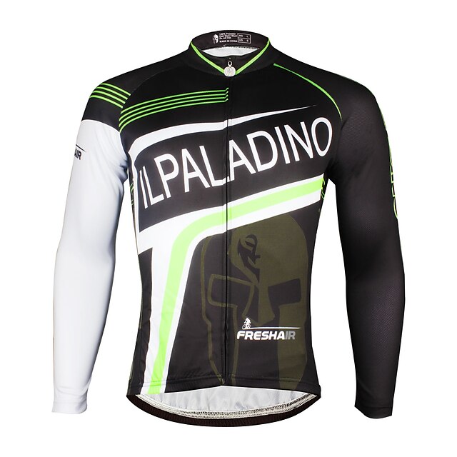  ILPALADINO Herre Langermet Sykkeljersey Sykkel Jersey Topper Pustende Fort Tørring Ultraviolet Motstandsdyktig sport Klær / Elastisk / Refleksbånd / Tilbake Lomme