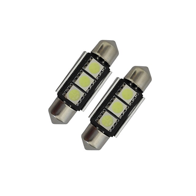  2pcs 1 W 60-70 lm 3 LED perler SMD 5050 Kjølig hvit 12 V / 2 stk.