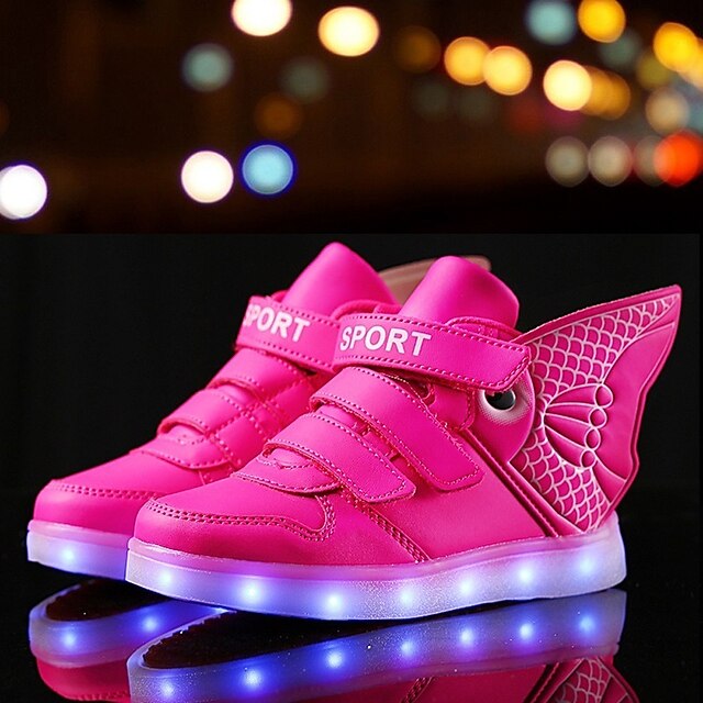  男の子 靴 レザー 春 コンフォートシューズ / ライトアップシューズ スニーカー 編み上げ / LED のために ホワイト / ブルー / ピンク