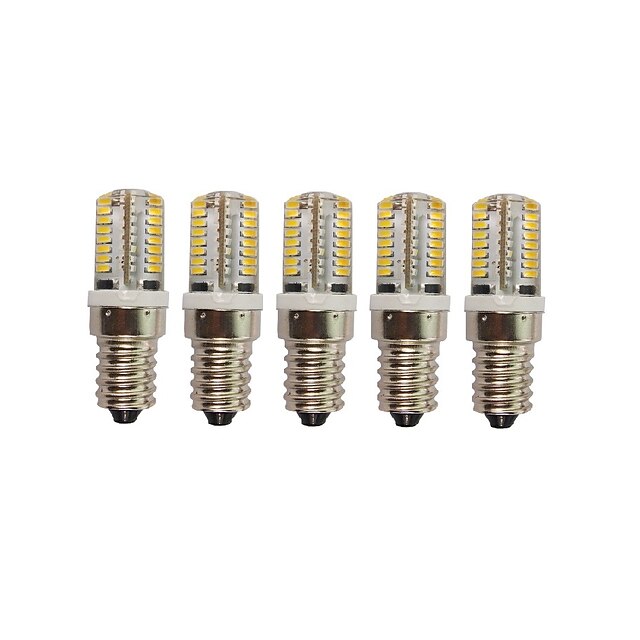  5PCS ワイヤー入り Others E14 64 SMD 3014 AC220V 650 lm Warm White Neutral White Glue Waterproof Lamp Other