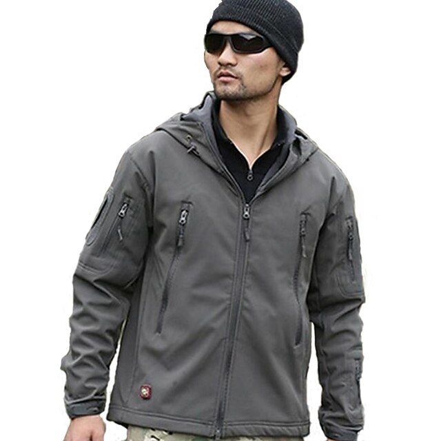  Men's Hiking Softshell Jacket Outdoor Waterproof Thermal / Warm Quick Dry Windproof Fleece Lining Insulated Wearable Breathable