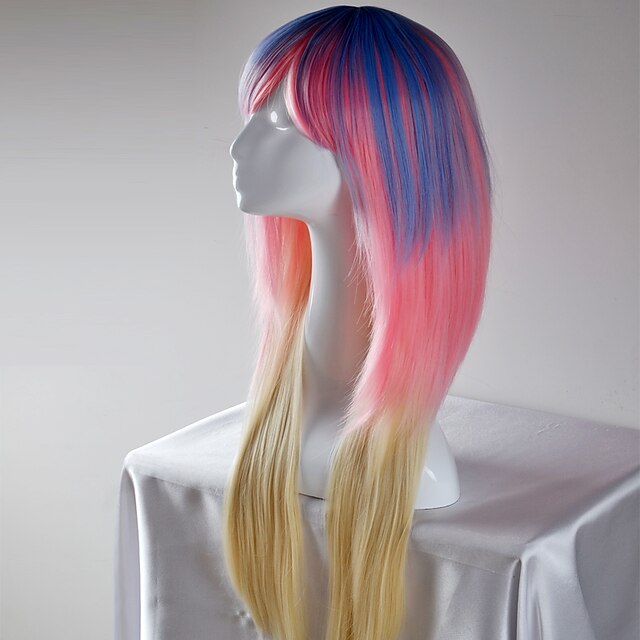  Synteettiset peruukit Suora Suora Peruukki Pitkä Hyvin pitkä Sininen Synteettiset hiukset Naisten Sininen