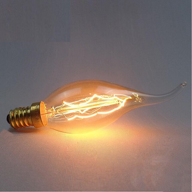  1pç 40 W E14 C35 Incandescente Vintage Edison Light Bulb 220-240 V