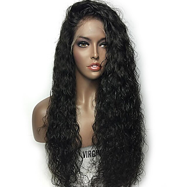  Cabelo Humano Renda Frontal sem Cola Frente de Malha Peruca estilo Cabelo Brasileiro Onda de Água Peruca 130% Densidade do Cabelo com o cabelo do bebê Riscas Naturais Peruca Afro Americanas 100