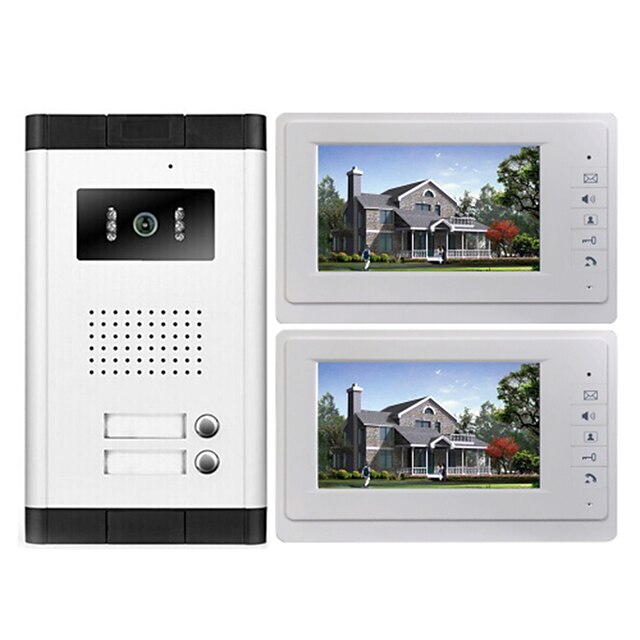  Wired 7 inch Hands-free 800*480 Pixel One to Two video doorphone
