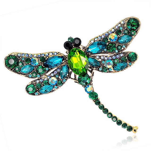  Women's Brooches Ladies Fashion Color Crystal Brooch Jewelry Butterfly Red Blue For Party Wedding Casual Daily
