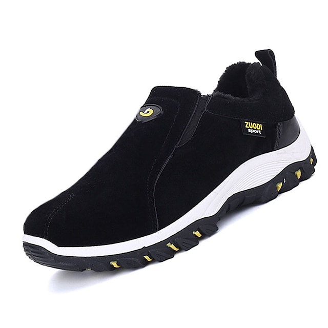  בגדי ריקוד גברים נעלי ספורט קזו'אל בָּחוּץ נעלי ריצה שבילים סוויד מונע החלקה שחור צהוב אפור סתיו אביב / EU41