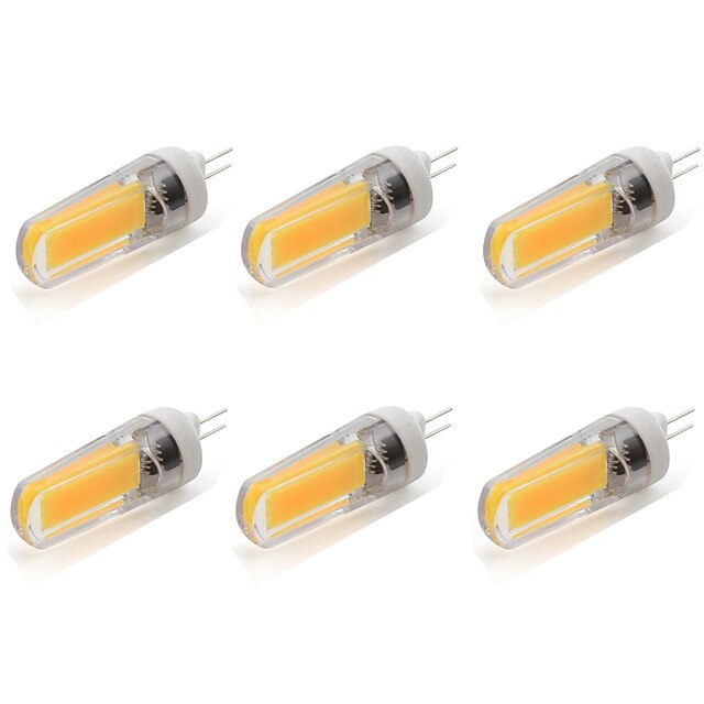  6db 3 W LED betűzős izzók 220 lm G4 T 1 LED gyöngyök COB Meleg fehér Hideg fehér 220-240 V / 6 db. / RoHs / CE