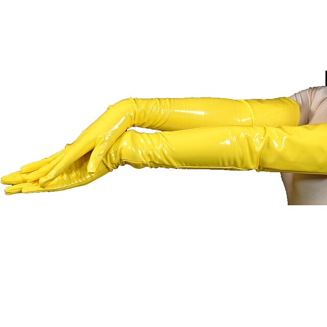  Gloves Skin Suit Ninja Adults' Latex Cosplay Costumes Sex Men's Women's Yellow Solid Colored Halloween / High Elasticity