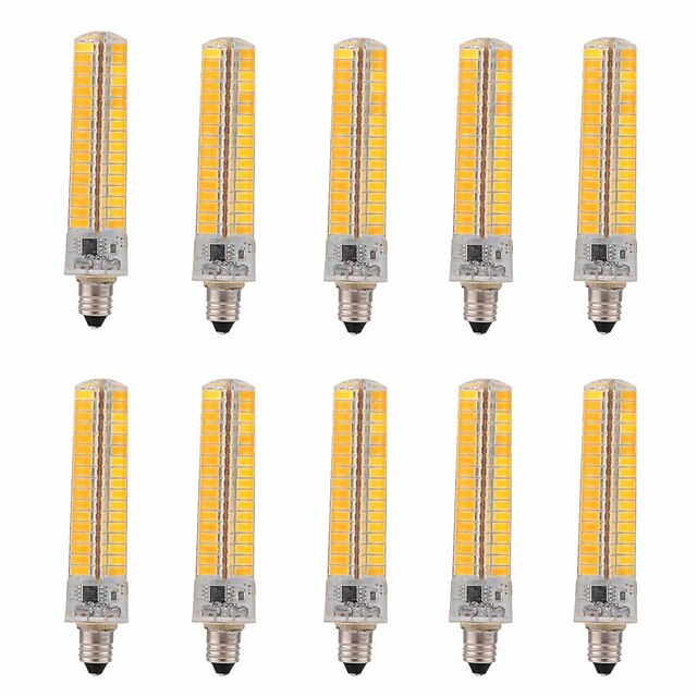  YWXLIGHT® LED-kornpærer 1200-1400 lm E11 T 136 LED perler SMD 5730 Mulighet for demping Dekorativ Varm hvit Kjølig hvit 110-220 V / 10 stk. / RoHs