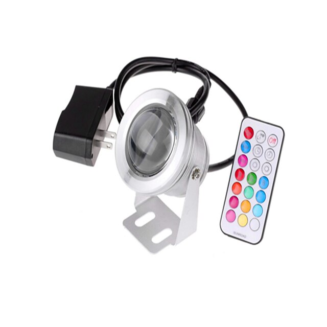  1pc 10 W Underwater Lights Waterproof Remote Controlled Dimmable RGB 85-265 V 12 V Outdoor Lighting Swimming pool Courtyard 1 LED Beads