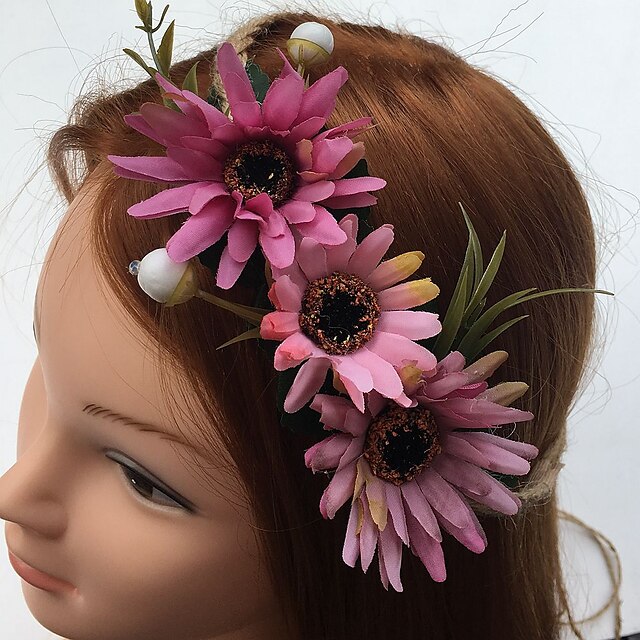  シフォン亜麻のヘッドバンド花の髪のネクタイヘッドピースのエレガントなスタイル