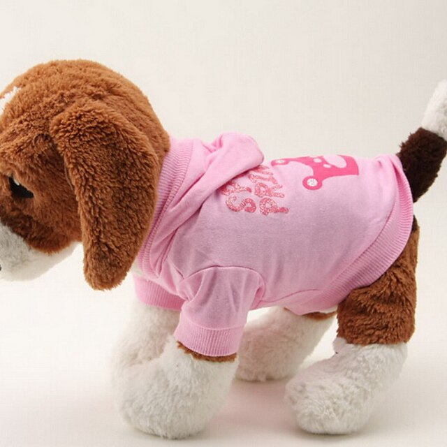  ネコ 犬 パーカー 子犬の服 ティアラ、クラウン ファッション 犬用ウェア 子犬の服 犬の衣装 高通気性 ピンク コスチューム 女の子と男の子の犬のために コットン XS S M L