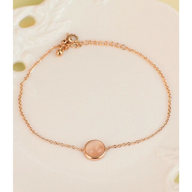  Opal Anklet - Rose Gold, Opal, 18K Gold Golden For Casual / Women's