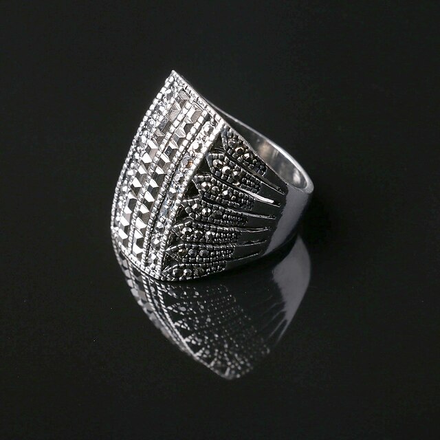  Women's Ring - Imitation Diamond Luxury 6 / 8 / 9 Silver For Daily / Casual