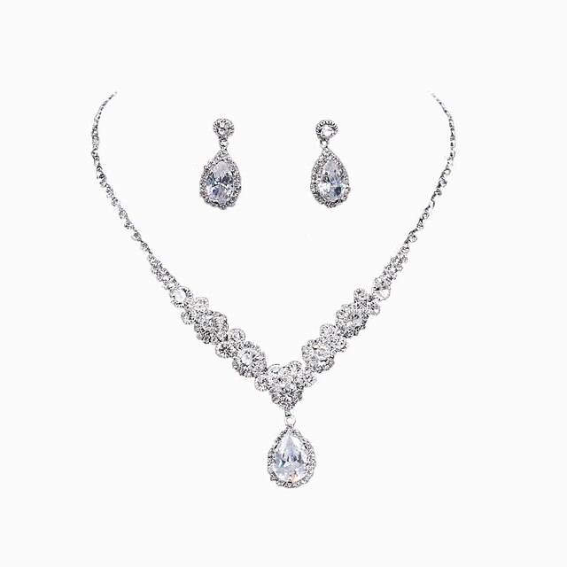  Women's Rhinestone Jewelry Set - Include Silver For Wedding / Party