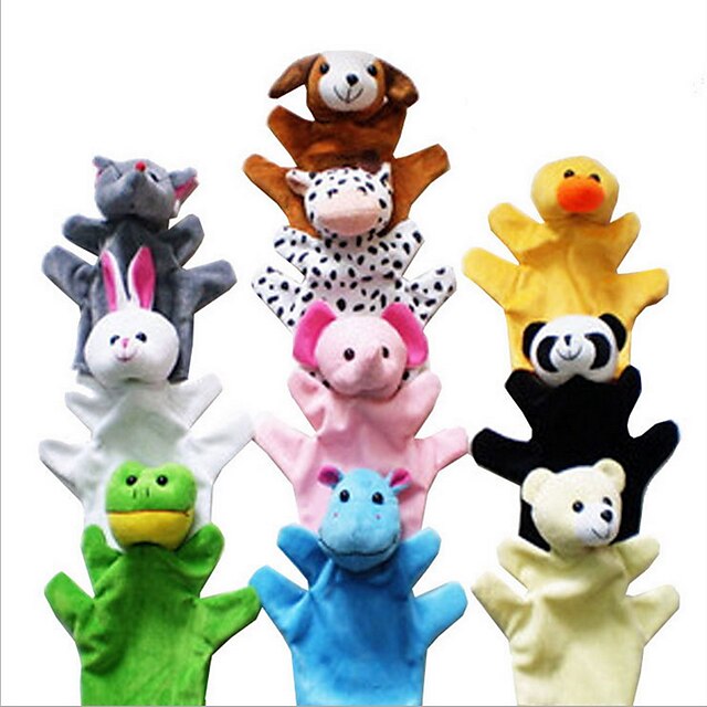  3 pcs Finger Puppets Hand Puppets Rabbit Elephant Duck Mouse Lizard Novelty Plush Imaginative Play, Stocking, Great Birthday Gifts Party Favor Supplies Boys' Girls'