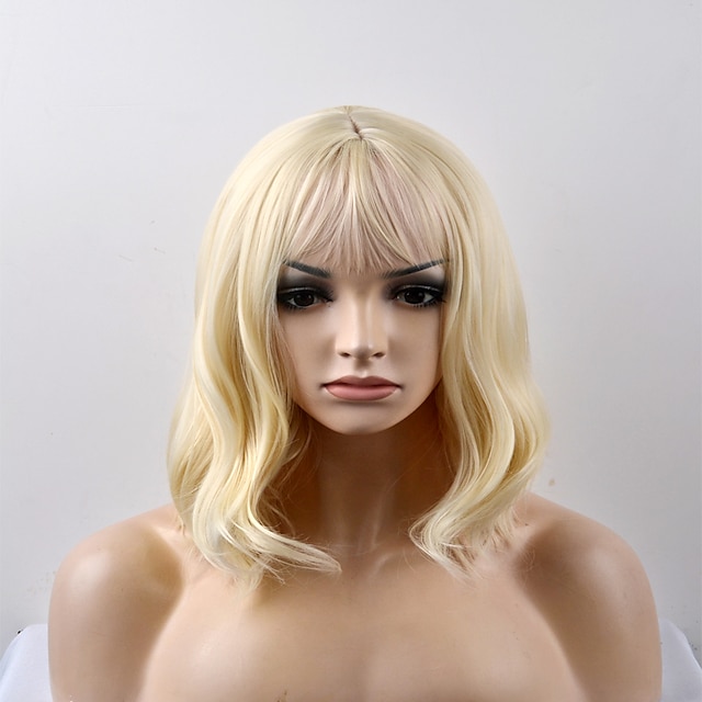  Synthetic Wig Natural Wave Natural Wave Wig Short Golden Blonde#16 Synthetic Hair Women's Blonde