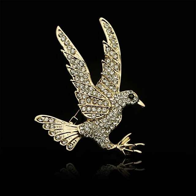  Men's Women's Brooches Fashion Rhinestone Golden Jewelry For Wedding Party Daily Casual