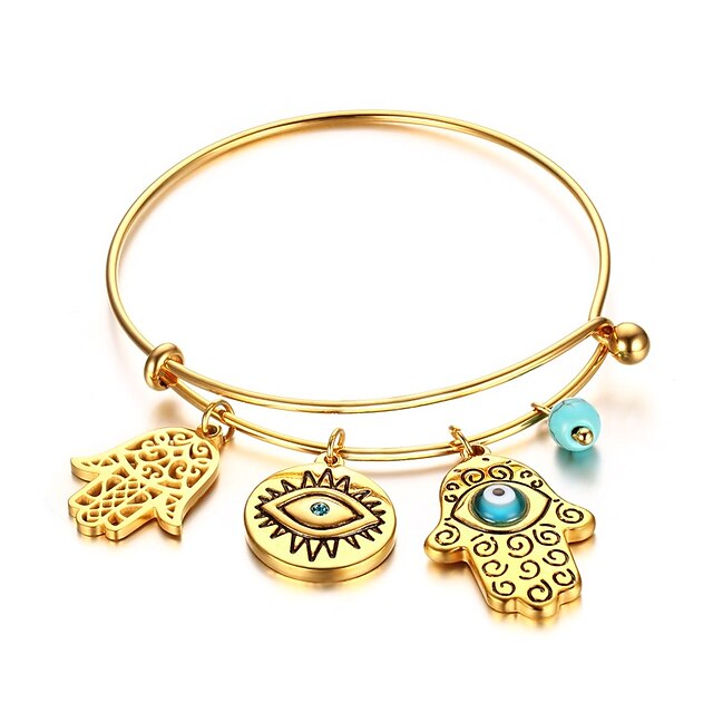  Women's Charm Bracelet Jewelry Halloween/Party/Birthday Fashion Stainless Steel/ Gold Plated/Turquoise Golden 1pc Gift