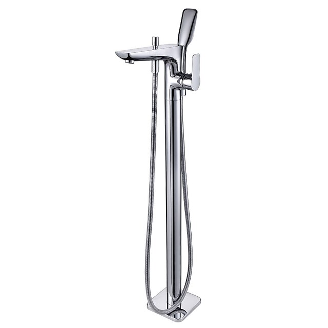  浴槽用水栓 - コンテンポラリー クロム 站立式 セラミックバルブ Bath Shower Mixer Taps / シングルハンドルつの穴
