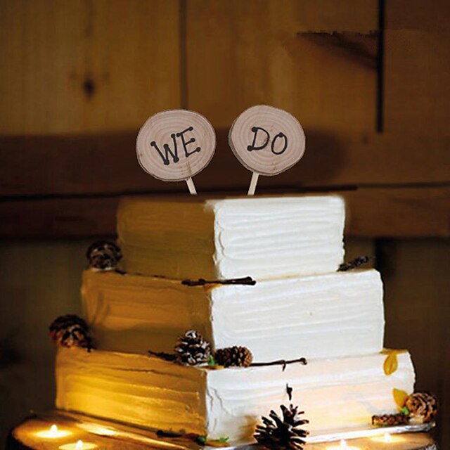  Accessori decorativi per torte Legno Decorazioni di nozze Compleanno / Ricevimento di matrimonio Primavera / Estate / Autunno
