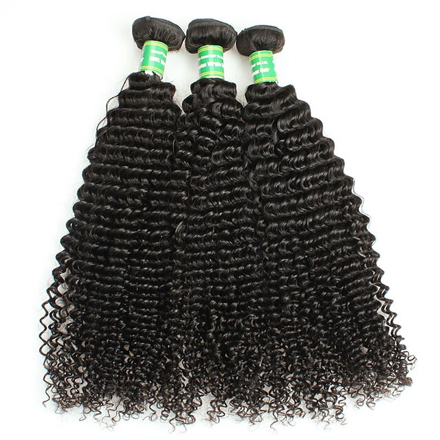  Remy Human Hair / Unprocessed Human Hair Remy Weaves Curly / Classic / Kinky Curly Brazilian Hair 300 g 1 Year Daily