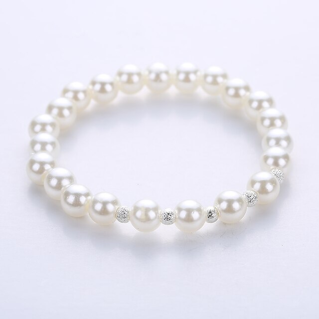  Perlen Perlenarmband Yoga-Armband Perlen Armband Schmuck Silber / Golden Für Party Jahrestag Geburtstag Herzliche Glückwünsche Geschäft Geschenk / Künstliche Perle