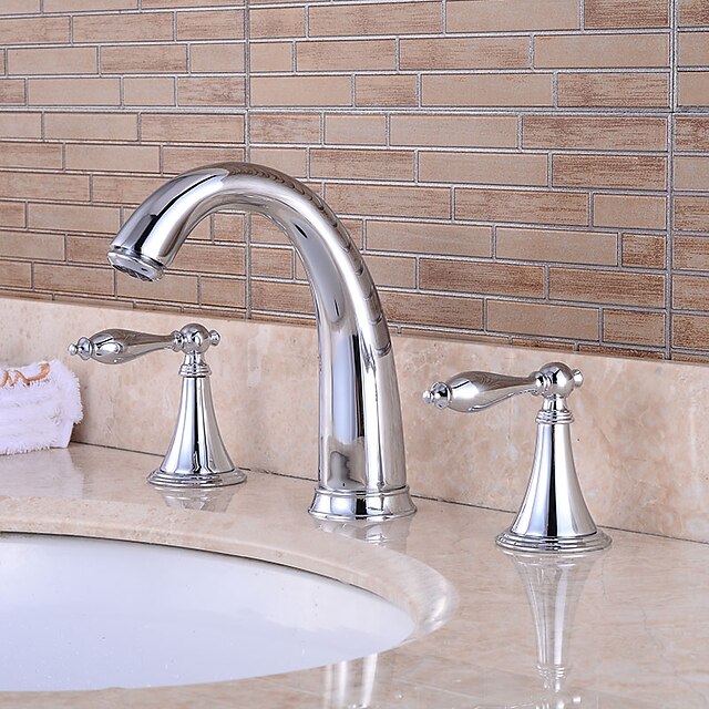  浴槽用水栓 - 組み合わせ式 クロム バスタブとシャワー 二つのハンドル三穴Bath Taps