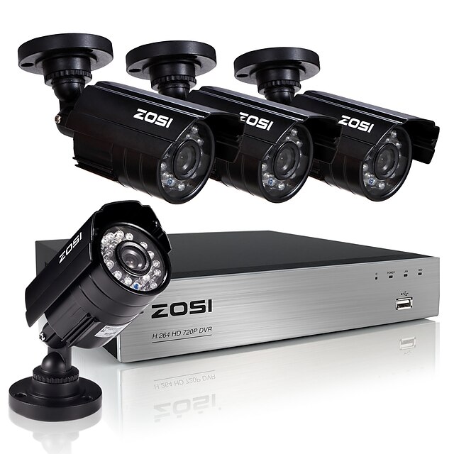  ZOSI®8CH 720P Video Recorder 4PCS 1.0MP Home Security Camera Surveillance