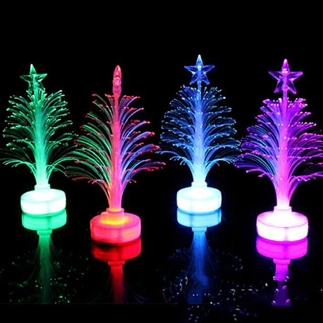 árbol de navidad de fibra óptica led color colorido árbol de navidad pequeño color al azar